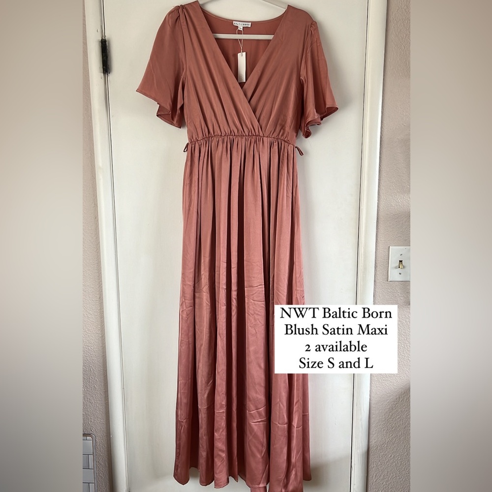 NTW Baltic Born Blush Sicily Satin Maxi - S